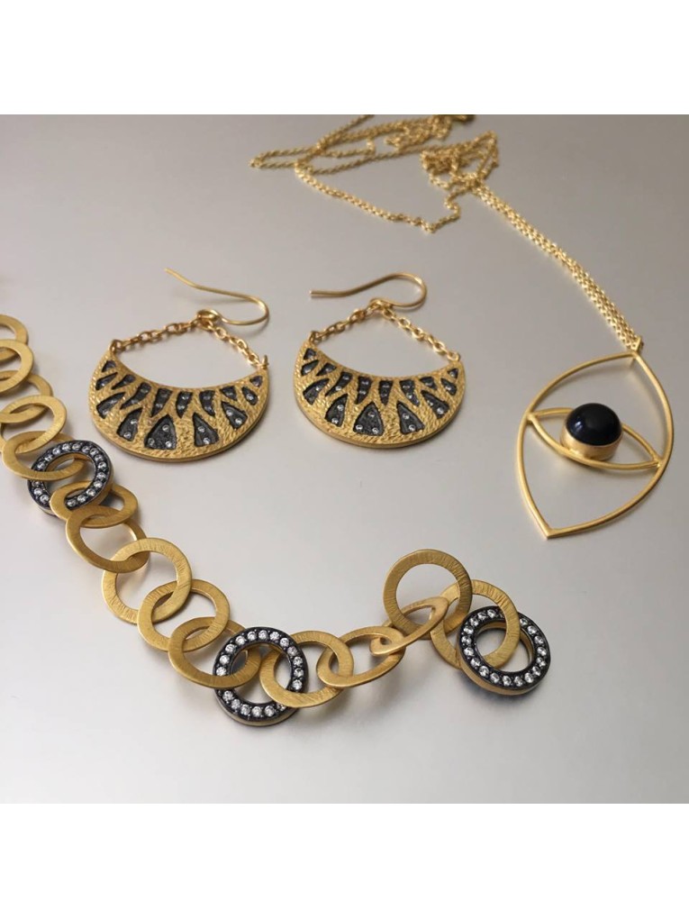 Textured Crescent Drop Earrings