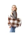 Stylish Plaid Canvas Tote Bag