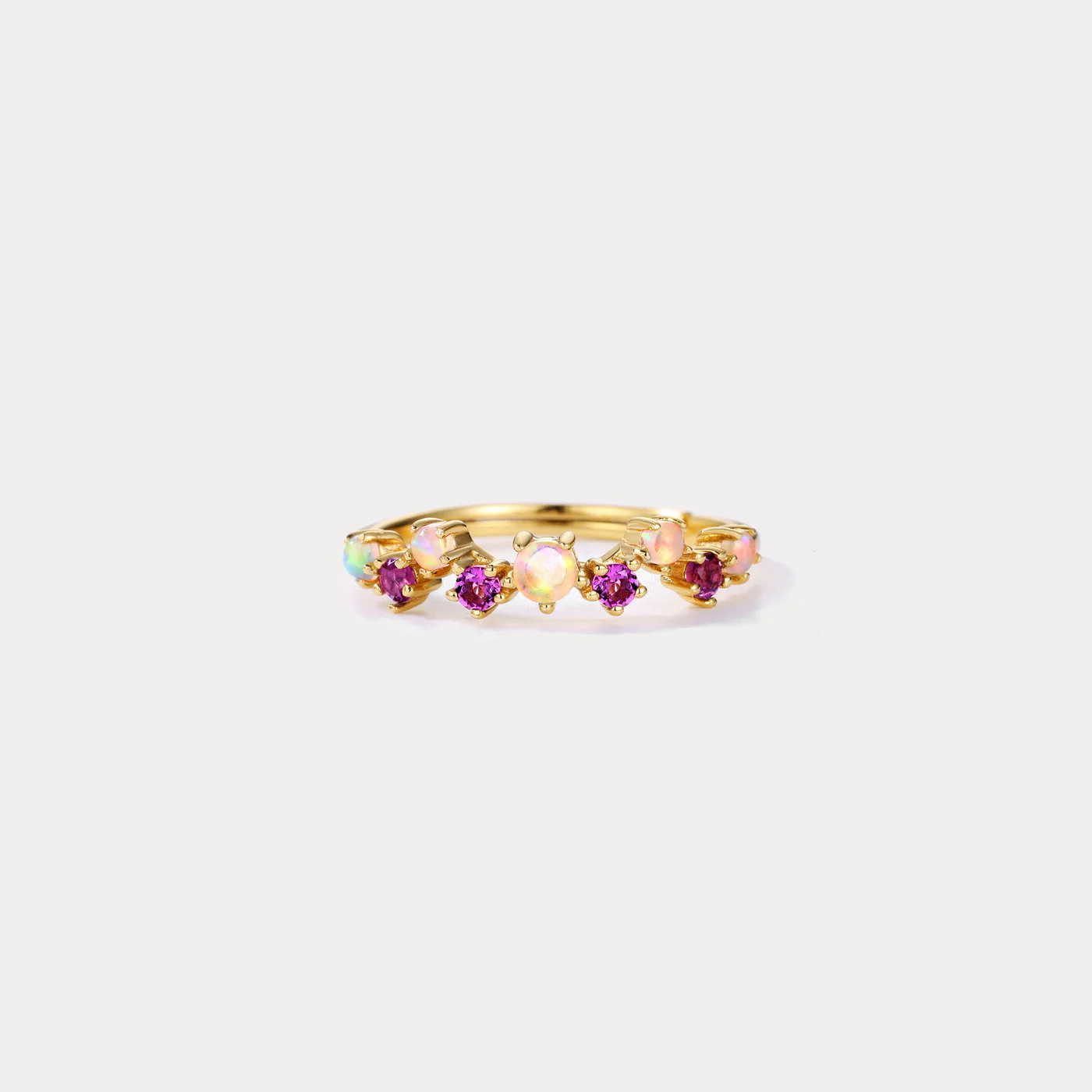 Dazzling Opal & Purple Gemstone Ring