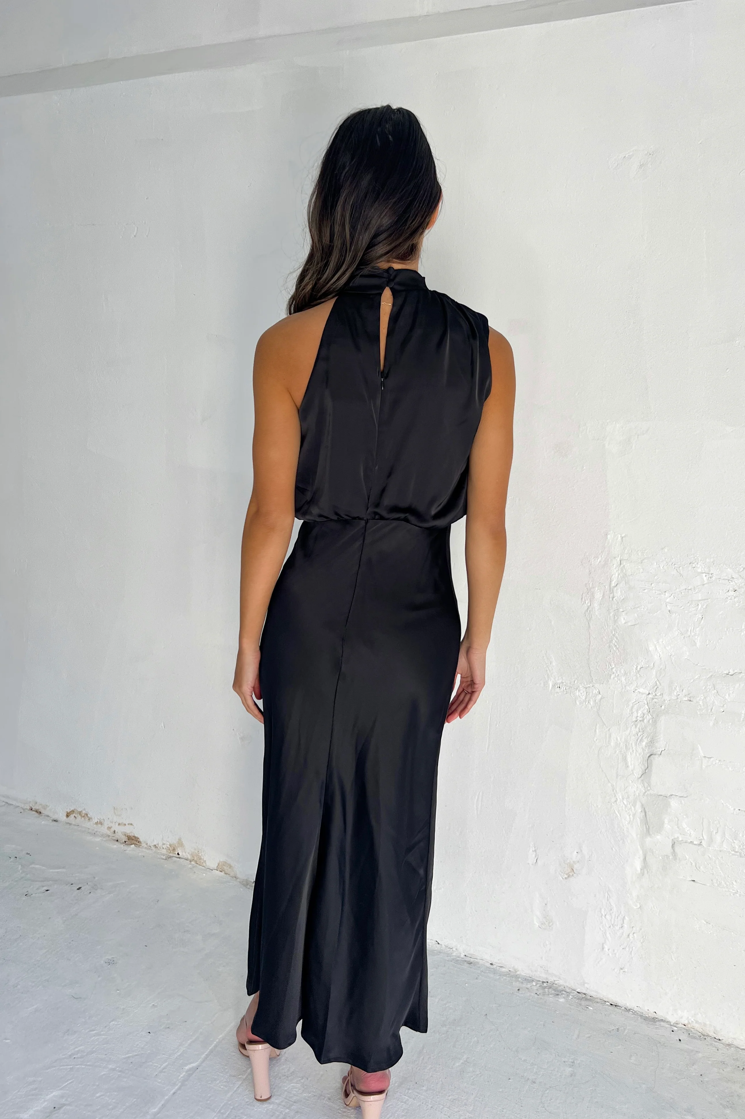 Elegant One-Shoulder Black Dress
