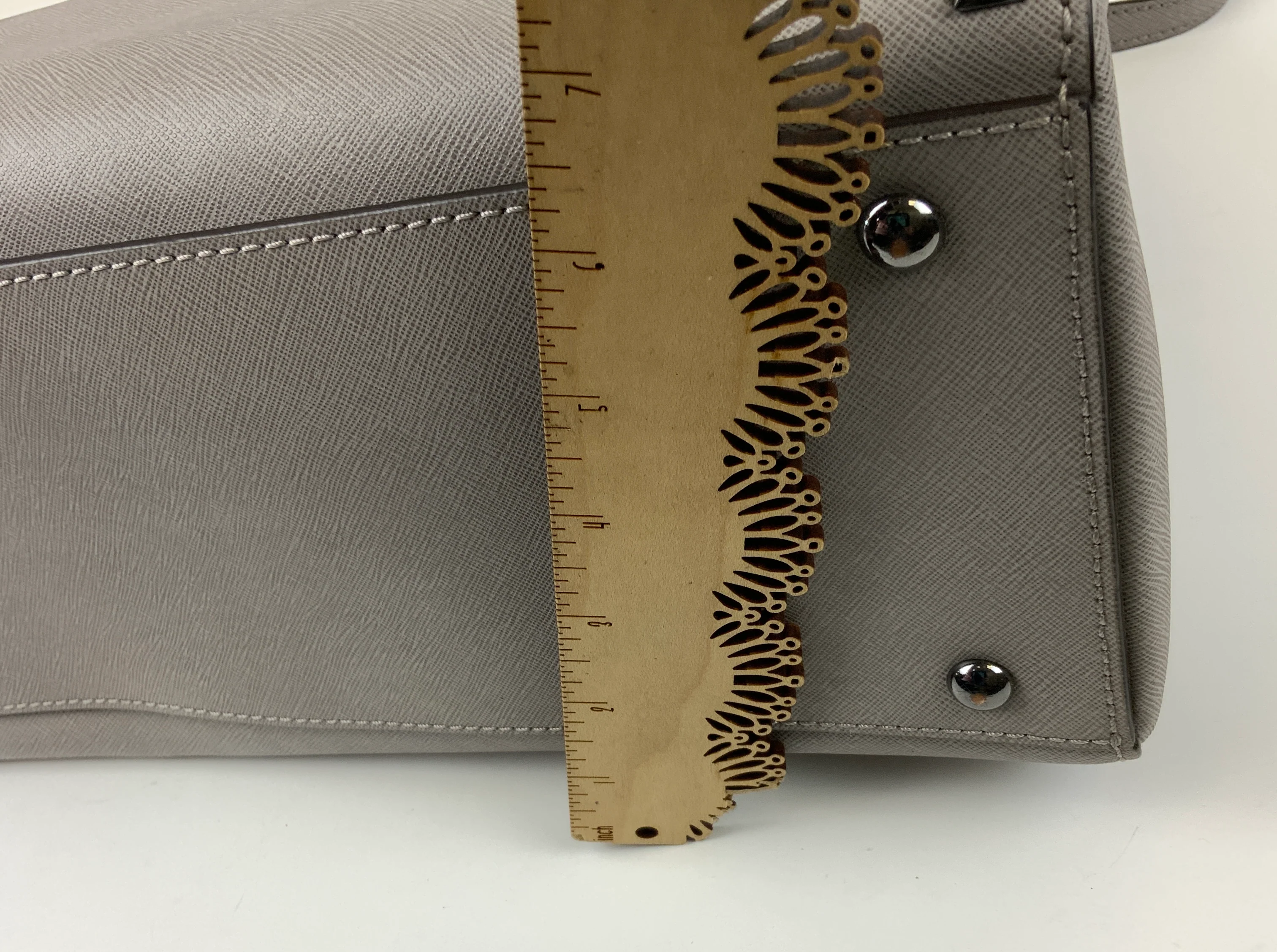 Chic Riveted Gray Handbag